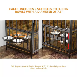 Caja para perros de estilo mueble sólido de 41 pulgadas de alta calidad, segura y duradera para exteriores con caja de bandeja extraíble hecha de madera y hierro - Product Image 3