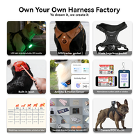 Harnais pour chien OKKPETS, nouveau design, lumière + piste, lampe de poitrine avant avec cavité modulaire pour AirTag, NFC ou montage POV