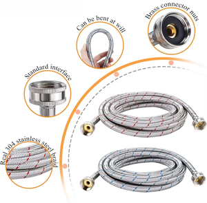 Manguera de Lavadora de Acero Inoxidable 304 Trenzada al Mejor Precio, 3/4'', Estándar Estadounidense, Manguera de Entrada a Prueba de Fugas - Product Image 2
