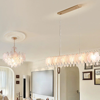 DUOMEIJU Lustre LED Moderne en Acier Inoxydable Doré à Hauteur Réglable, Forme de Pétale, avec Abat-jour en Céramique pour Maison et Bureau, Grande Taille