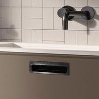 Poignées de meubles minimalistes en alliage d'aluminium noir brossé pour couloir moderne, entrée, rangement de chaussures, buffet et armoire