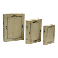 Boîtes de rangement en forme de livre en MDF peintes à la main, personnalisées, style antique, ensemble cadeau de 3, multifonctionnelles, décoratives vintage, pour table basse