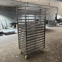 Chariot de refroidissement et de déshydratation pour boulangerie, avec étagères amovibles en acier inoxydable pour la cuisson et le séchage