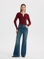 Jean slim taille haute micro-à volants personnalisé de haute qualité pour femme Yuanbofei – Style Printemps/Automne