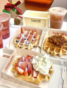 Plateau à gaufres pour crème glacée <span class=keywords><strong>belge</strong></span> polyvalent pour les boissons glacées, les frites et les canapés Récipient alimentaire en papier jetable pour les cafés - Product Image 4