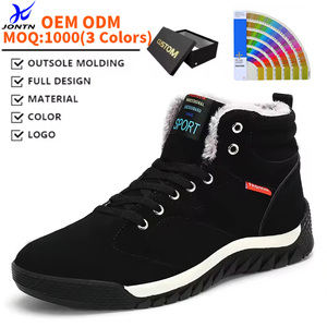 JT uomini impermeabili autunno/inverno caldi stivaletti da neve in pelliccia sintetica foderata resistente all'acqua per passeggiate all'aperto - Product Image 1