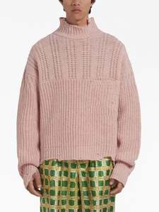 Pull-over à manches longues et col montant avec logo personnalisé de couleur unie pour hommes de haute qualité Vente en gros - Product Image 2