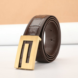 <span class=keywords><strong>Cintura</strong></span> da <span class=keywords><strong>uomo</strong></span> Jranter in vera pelle di coccodrillo con fibbia in lega, design di lusso, larghezza 3,5-3,8 cm, lunghezza 105-120 cm - Product Image 5