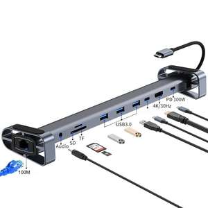 高品质10合1 USB C集线器扩展坞多端口显示器和USB集线器适配器USB <span class=keywords><strong>3</strong></span>.0 - Product Image 1