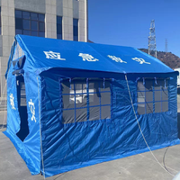 Tente de secours civile pour 2 personnes, 12 mètres carrés, 3,7x3,2M, résistante aux tremblements de terre, toile Oxford imperméable