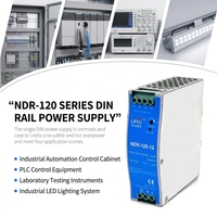 Alimentation universelle à découpage AC-DC LEYU NDR-120-12 120W 24V 5A, boîtier métallique, montage sur rail DIN, 60Hz 220V/110V
