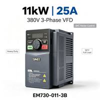 Variador de Frecuencia (VFD) de CA de 7.5KW 380V, Tres Fases, 50/60Hz, Control Vectorial sin Sensores, Inversor de Baja Frecuencia para Motor de Compresor