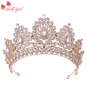 Bellelorld elegante <span class=keywords><strong>rosso</strong></span> blu verde scheggia pietre preziose <span class=keywords><strong>sposa</strong></span> per essere corona strass diara corona orecchino e collana set per il matrimonio - Product Image 6