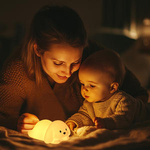 Lampe de nuit miniature rechargeable à capteur LED multicolore en silicone pour enfants, forme de chien, de lapin, d'animal, à intensité variable, pour la décoration de la chambre à coucher, du bureau - Product Image 6