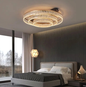 Nouveau Style Lustre Intelligent Pendentif Cristal Moderne Anneau Rond Led Plafonnier pour Chambre Salon - Product Image 2