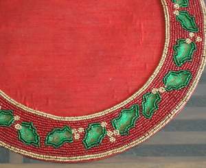 Top Quality Handmade Unique Design Christmas Wreath Handmade <b>Beaded</b> Table Mat <b>Beaded</b> Charger <b>Placemat</b> - Product Image 3