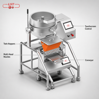 Machine de dépose de bonbons gélifiés et chocolatés, dosage 1-4,5g, 10 buses, écran tactile PLC automatique, trémie 12L