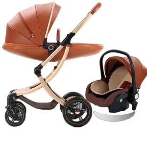 Passeggino passeggino di lusso 3 in 1 con passeggini En1888 logo personalizzato OEM ruote grandi