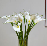 Bunga Calla Lily Buatan Berkualitas Tinggi dengan Sentuhan Realistis dari EVA, Warna Putih untuk Dekorasi Pernikahan, Pesta, dan Rumah