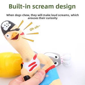 Juguete Divertido para Perros con Sonido de Pirata - Juguete Duradero de Látex con Sonido de <span class=keywords><strong>Pollo</strong></span>, Juguete Masticable con Sonido de Aullido para Perros - Product Image 3
