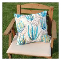 Nouveau coussin de chaise d'extérieur d'été, thème marin et corail, avec broderie animale et fermeture éclair dissimulée, pour décoration intérieure