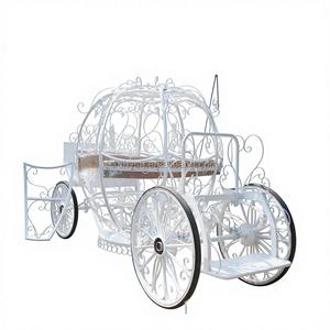 Carruaje Eléctrico de Boda Inspirado en Cenicienta, con Diseño de Calabaza de Acero Blanco, Certificado CE, Transporte Especial para 6 Personas - Product Image 1