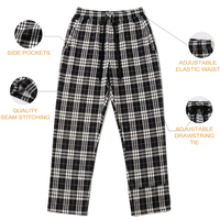 Pantalon de pyjama unisexe en flanelle brossée à carreaux Buffalo, thermique, avec cordon de serrage, taille élastique et poches, idéal pour dormir et se détendre