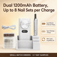 Perceuse à ongles professionnelle personnalisée 45000 tr/min avec écran LCD, indicateur de batterie, pièce à main à verrouillage rapide et changement de embout sans outil pour supermarché