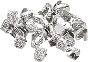 Uxcell Embouts de lacets en acier inoxydable X mm, sans nœud, type Bling, couleur argent, pièces - Product Image 1