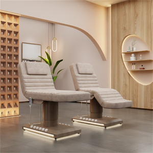 Nouveau Lit de Beauté Électrique en Cuir Synthétique Luxueux avec Dossier Réglable pour Soins du Visage et Application de Cils en Salon - Product Image 4