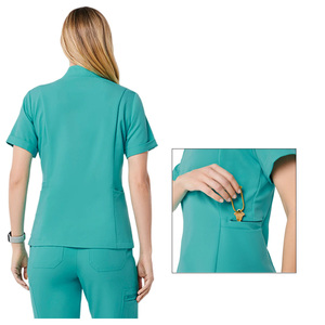 Alta calidad más enfermera Sexy moda Scrubs conjuntos mujeres enfermería Casual médico manga corta Unisex Oem servicio hecho rayón - Product Image 4