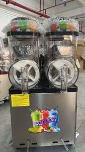 商用电动2罐不锈钢雪泥机自动冷冻饮料分配器，两种口味，供派对酒店使用 - Product Image 5