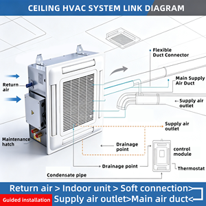 ชุดพัดลม<span class=keywords><strong>คอยล์</strong></span>แบบคาสเซ็ตพร้อมปั๊มระบายน้ำและรีโมทคอนโทรล, ระบบทำความเย็นไฮโดรนิค HVAC - Product Image 4