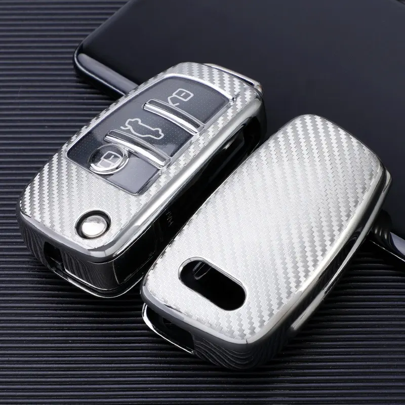 TPU Carbon Fiber Car llaves Case Cover Selling Car Accessories For Audi Car Key Cover For Audi A1 A3 Q3 S3