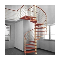 Escalier en spirale moderne pour lit mezzanine, structure en métal et bois, escalier en acier inoxydable, utilisation intérieure et extérieure