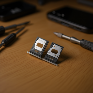 Vassoio porta SIM e Micro SD di ricambio a doppio taglio per Xiaomi Mi11 Lite, colore argento - Product Image 3