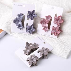 مجموعة زهور الفرانجيباني البلاستيكية MIO 6+4 سم، 3 قطع بألوان موراندي، مشبك شعر نسائي أنيق لحفلات الزفاف - Product Image 1