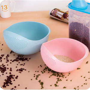 <b>Plastic</b> Rice Washer Colander With Drainage <b>Kitchen</b> Vegetable Fruit Basket Blue Pink Green White - Product Image 4