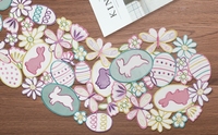 Napperons de table brodés OWENIE Lapin et Œufs, style Ferme, motif fleurs ajourées, ronds, Pâques, personnalisables