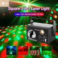Projecteur laser 3-en-1 RGB LED avec effets de lumière stroboscopiques et sonores, idéal pour DJ, soirées, KTV, bars, clubs, mariages et décorations de fêtes