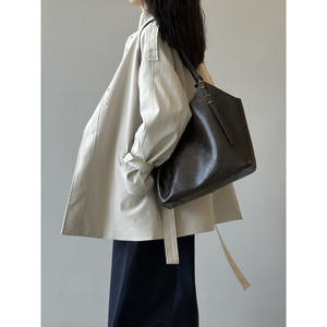 Manteau <span class=keywords><strong>trench</strong></span> à col montant de style britannique pour femmes, ample et décontracté, automne, avec des bretelles et une taille cintrée, style <span class=keywords><strong>mi</strong></span>-<span class=keywords><strong>long</strong></span> - Product Image 4