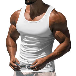 Maglietta estiva da palestra senza maniche gilet Cargo da uomo t-shirt da allenamento in tinta unita Slim Fit - Product Image 2