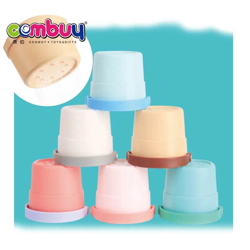 Baby bathing fancy water leak barrel toy bath stack cup