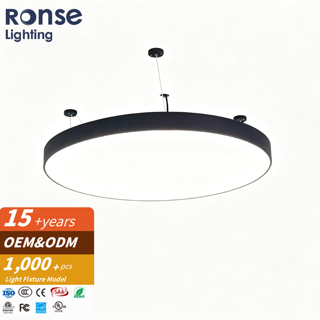 RONSE Manufacturer Wholesale Suspended Modern Ring Light 600mm 1000mm Pendant Ring Custom Light for Home Office Gym
