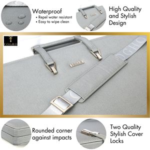 A2 Leather Binder <b>Portfolio</b> Gift for Painters and Artists Leather Padfolio <b>Folder</b> with Art Supplies Bag - Product Image 2