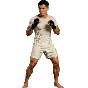 Ensemble de yoga imprimé par sublimation MMA, rashguard, short à manches courtes, séchage rapide, respirant, vêtements de sport légers, compression. - Product Image 3