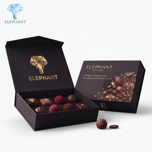 Boîte cadeau de luxe rigide personnalisée ELEPHANT pour bonbons, biscuits, snacks et chocolats, avec estampage à chaud en feuille d'or, emballage en carton - Product Image 1