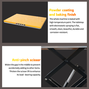 HW1001 高品質 耐荷重1t 高さ1m シザープラットフォーム サイズ1300*820mm 油圧シリンダー 電動リフトテーブル - Product Image 5