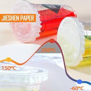 Revestimientos blancos a prueba de fugas para tapas de tazas, almohadillas redondas de papel de sellado, papel impermeable a prueba de derrames para taza de bebida de plástico, té de la leche y café - Product Image 4