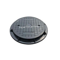 Couverture de regard de drainage des eaux pluviales en fer pour les installations routières d'aéroport Modèle 12 Noir Forme ronde durable